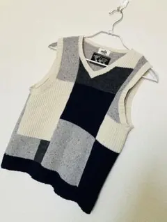 mat quotidien パッチワークニットベスト