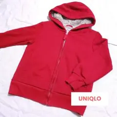 UNIQLO KIDS ボアスウェットフルジップパーカー☆120size レッド