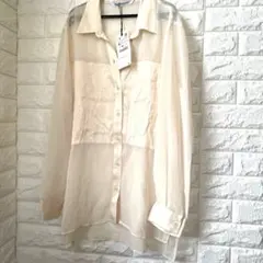 ZARA 新品　シアーシャツ　シアートップス　オーガンジーのサムネイル