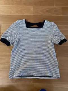 【お値下げ】メゾピアノ160ストライプスクエアネックTシャツ
