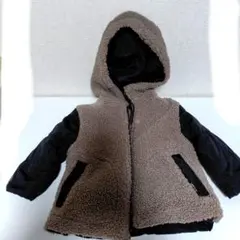 コムサイズム　フード付きリバーシブルボアジャケット　90cm