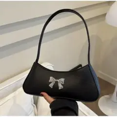 黒 ショルダーバッグ バッグ リボン バッグ 韓国 ハンドバック かわいい