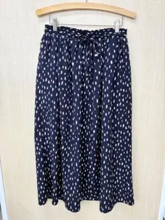 レオパード柄　ロングフレアスカート　ネイビー　しまむら