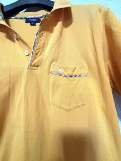 Burberry イエロー ポロシャツ ストライプ襟