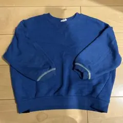 青色 クルーネック トレーナー