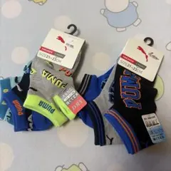 PUMA プーマ　スニーカーソックス　靴下　21-23cm 総柄　ロゴ　6足