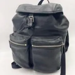 【極美品】COACH コーチ バックパック オールレザー ビジネス ブラック