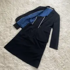 美品 11&13号【ORIHICA(オリヒカ)ストライプ柄スカートスーツ】