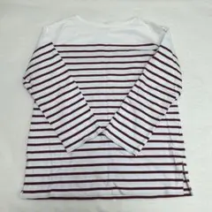 UNIQLO ボーダー カットソー ホワイト×レッド XL