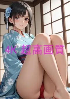 月屋 1点物 高画質 A4 ポスター アニメ イラスト 和服 着物 #0360