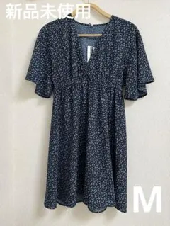 新品未使用　COCA コカ　チュニック半袖　ネイビー　花柄　Mのサムネイル