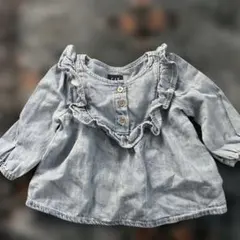GAP フリル付きデニムシャツ 0-3ヶ月