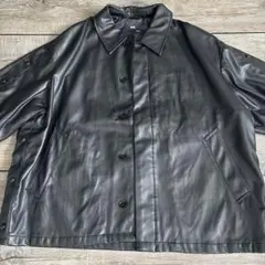 HARE オーバーサイズ ブラックレザーブルゾン