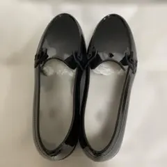 ★新品未使用TEMPERATEブラックエナメルローファー レインシューズ23.5