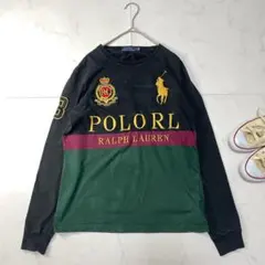 現行タグ ポロ ラルフローレン ロンT クレスト刺繍 金刺繍 ビッグポニー