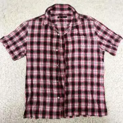MEN'S Melrose 半袖シャツ 赤と黒のチェックのサムネイル