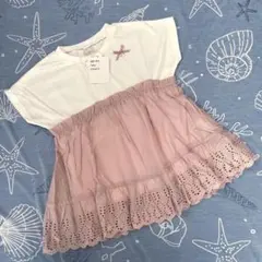 新品♡アプレレクール♡ピンクレースドッキングT  プティマイン、ブリーズ