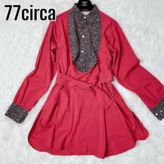 美品✨ ナナナナサーカ 77circa 花柄 ピンクリボンタイ シャツ リメイクのサムネイル