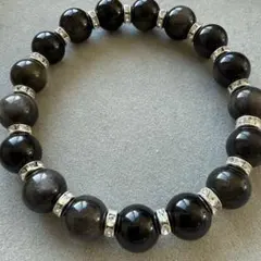 天然石ブレスレット オブシディアン10mm玉