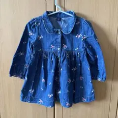 Gap baby デニム花柄ワンピース