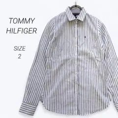 a2275▶トミーヒルフィガー　長袖シャツ【2】ストライプ　フィット　細身