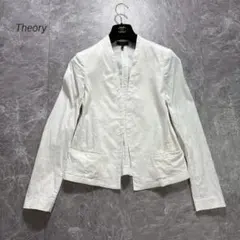 Theory セオリー ノーカラージャケット リネン混 アイボリー　近年　0