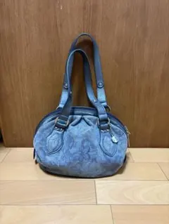PELLE BORSA ブルーレザーハンドバッグ