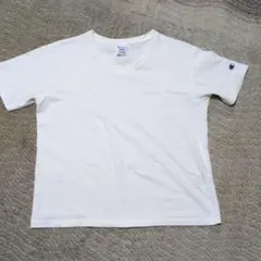 Champion ホワイト Vネック Tシャツ M