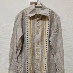 トリップ【38】旧東ドイツ製 ヴィンテージシャツ 幾何学柄 レトロ ユーロ古着