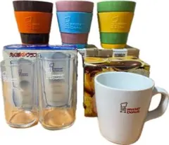 北箱　ミスタードーナツ タンブラー セットえくぼクリアグラスホワイトマグカップ