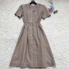 美品 ポロラルフローレン リネン ギンガムチェック フレア ロング