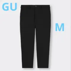 GU メンズ ストレッチイージーアンクルパンツ　ブラック