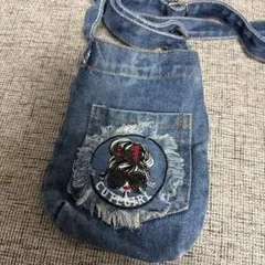 デニムショルダーバッグ 刺繍デザイン