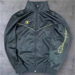 00s Champion トラックジャケット ジャージ 黒 金ロゴ CW1512
