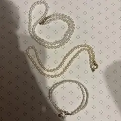 パールネックレス・ブレスレット3本セット【バラ売りOKです！】