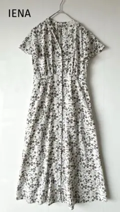 イエナ　花柄　ロングワンピース ナチュラル フレアワンピース　春夏　白FREE