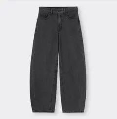 GU バレルレッグジーンズ Lサイズ ダークグレー デニム