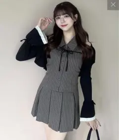 オリーブデオリーブ ベルスリーブリボンボレロ ノースリーブシャツワンピース