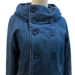 【ロデオクラウンズ】デニム中綿ブルゾン ロゴ ジャケット フードボア インディゴ