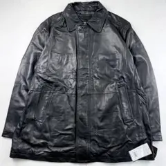 新品未使用 BALMAIN バルマン ラムレザー ロングコート ブラック 4Lのサムネイル