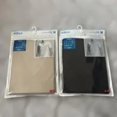【新品】AIRism シームレス VネックTシャツ Mサイズ ブラック ベージュ