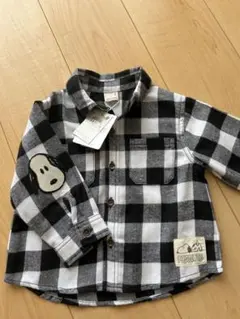 petit main スヌーピー チェックシャツ
