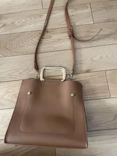 Jakboholic ブラウンショルダーバッグ　スクエアハンドル