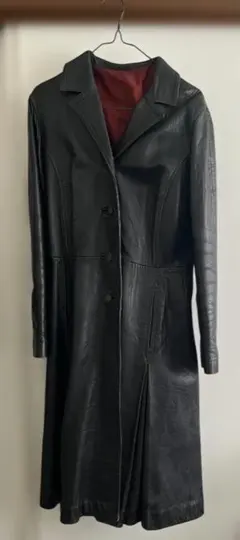 英国　イギリス ヴィンテージ 　本革レザーロングコート シープスキン