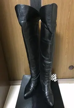 本革　リアルレザー　超ロングブーツ　23.5cm