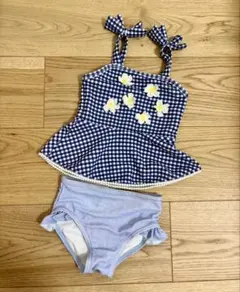 女の子用ベビー水着 petit main セパレート ギンガムチェック
