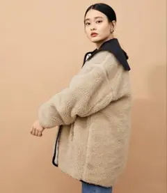 ADAM ET ROPÉ FEMME ボア リバーシブル コート アダムエロペ