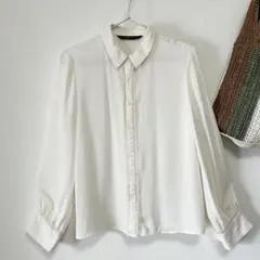 ■ZARA BASIC ■フリル付き長袖ブラウスSサイズのサムネイル