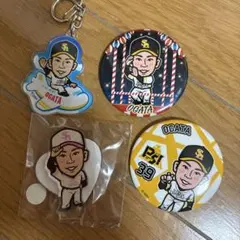 若鷹ガチャ　板東湧悟　缶バッジ　クリップ　まとめ売り　応援グッズ 若鷹ガチャ 板東湧悟選手 缶バッジ 3個セット - メルカリ