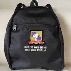 SNOOPY　 エンブレムワッペン付きリュック バックパック ブラック